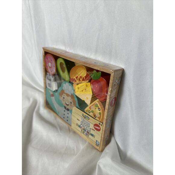 Creative Kids‎ Wood Puzzle Stack and Balance Toy Set Chef Pretend Food New NIB - Picture 5 of 10